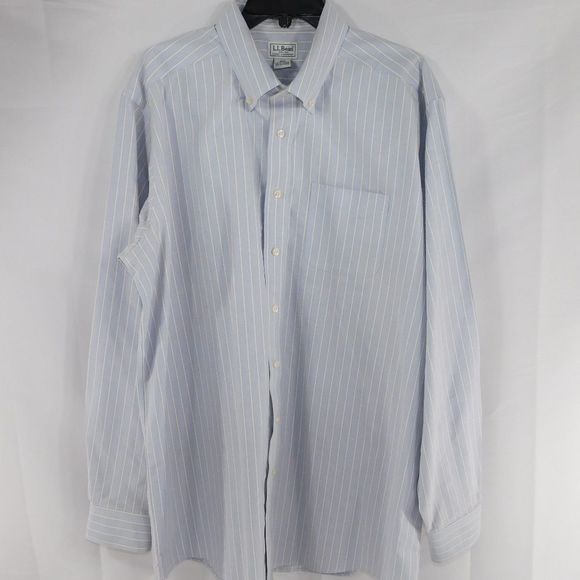 L.L. Bean Other - L.L Bean Mens Baby Blue Pin-stripe Button Down